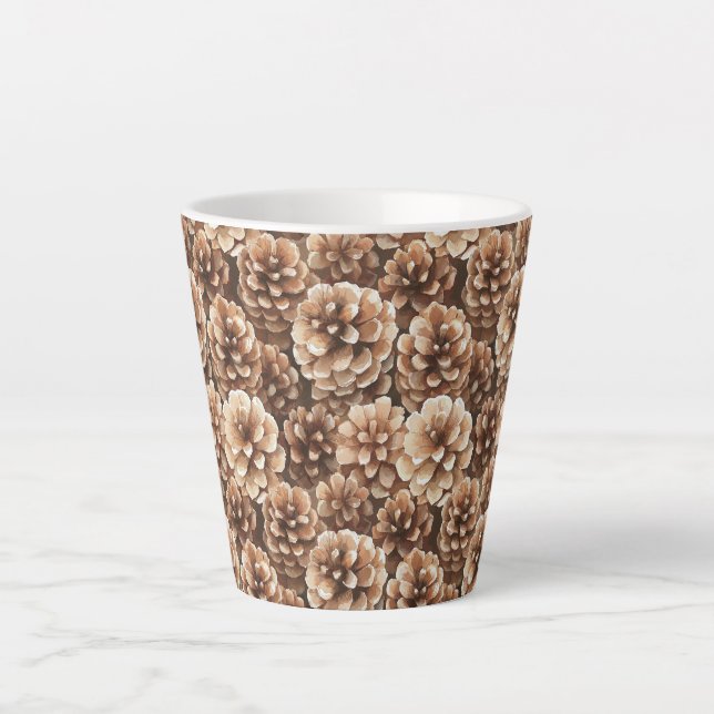 Taza De Café Latte Piñas Marrones (Anverso)