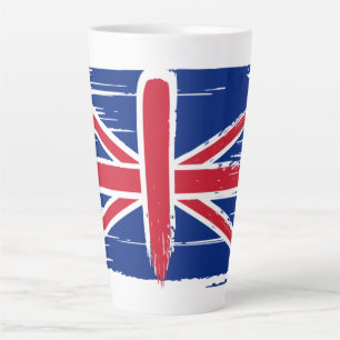 Taza De Café Latte Pincelada bandera Union Jack del Reino Unido
