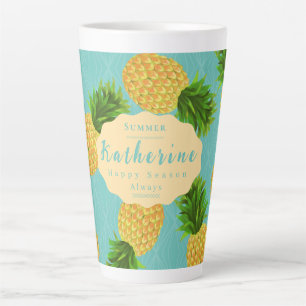 Taza De Café Latte Pineapple Aqua