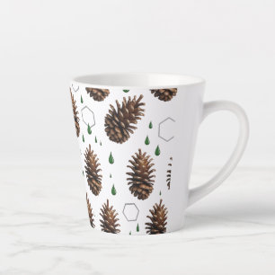 Taza De Café Latte Pinecona Rusa Pequeña Latte Mug   Festividad de Wo