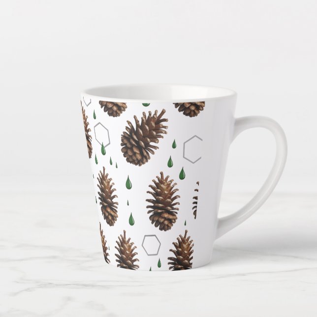 Taza De Café Latte Pinecona Rusa Pequeña Latte Mug | Festividad de Wo (Derecha)