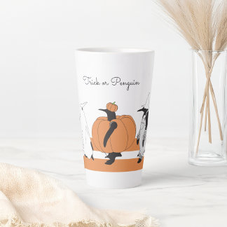 Taza De Café Latte Pingüino de calabaza personalizado Divertido Hallo