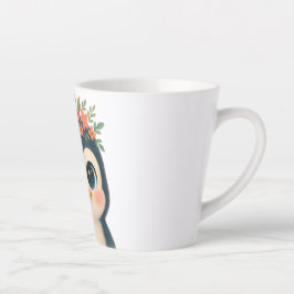 Taza De Café Latte Pingüino en Bloom Whimsical