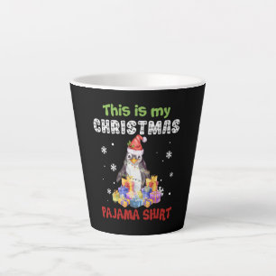 Taza De Café Latte Pingüino Esta Es Mi Camiseta De Navidad De Pijama