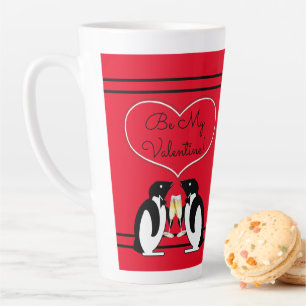 Taza De Café Latte Pingüinos de Champagne