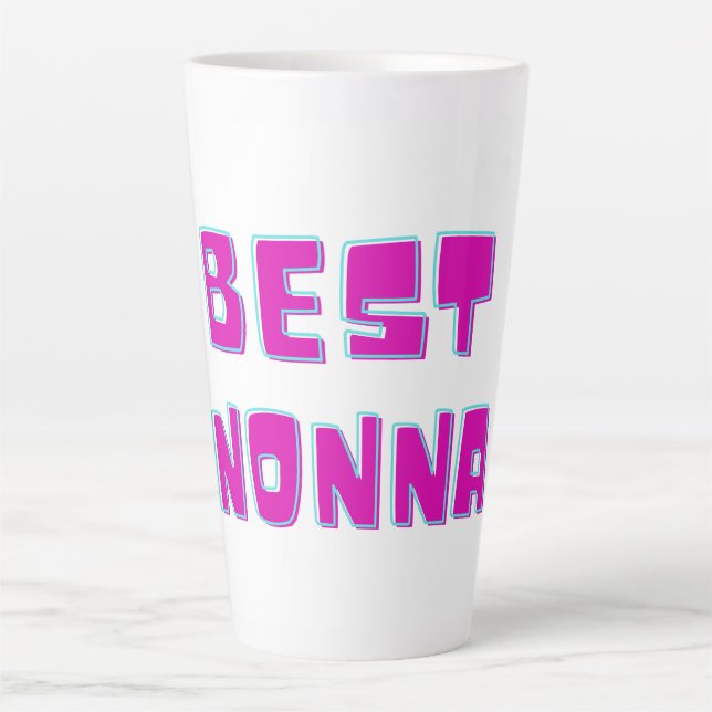 Taza De Café Latte Pink Best Nonna Mug (Anverso)