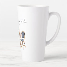 Taza De Café Latte Pink Blue Paris Table Baguettes