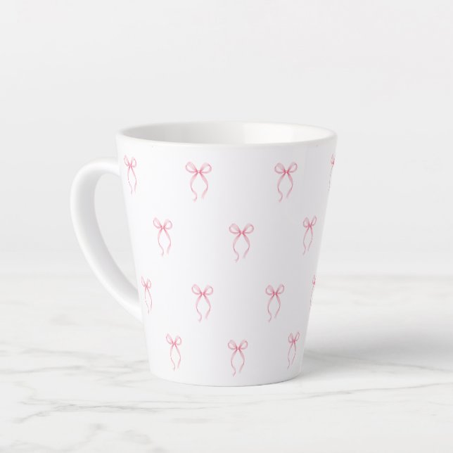 Taza De Café Latte Pink Bow (Ángulo izquierdo)