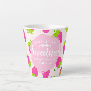 Taza De Café Latte Pink de fresa