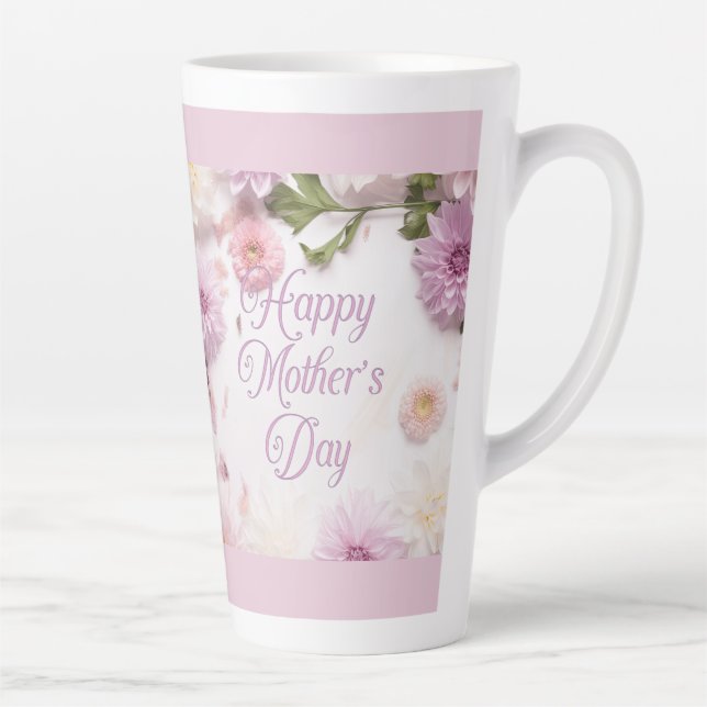 Taza De Café Latte Pink del Día de la Madre Feliz (Derecha)