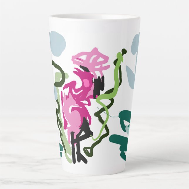 Taza De Café Latte Pink flamingo set (Anverso)
