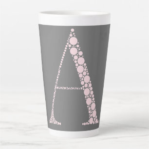 Taza De Café Latte Pink Letter A Mug – Light Pink Minimal Monogram