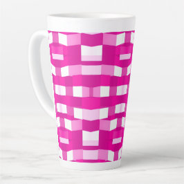 Taza De Café Latte Pink Magenta Modern Geometric Block Art
