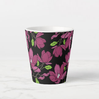Taza De Café Latte Pink magnolia botanical Print