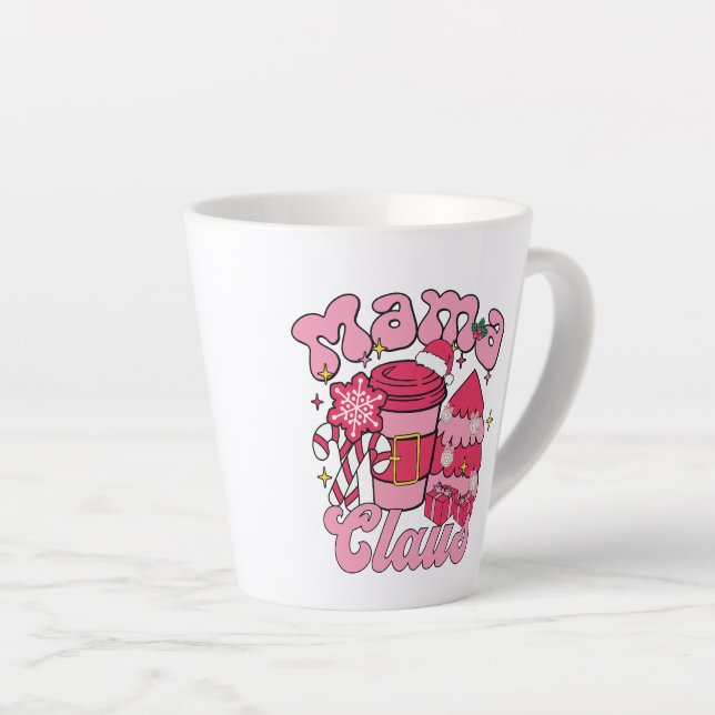 TAZA DE CAFÉ LATTE PINK MAMA CLAUS LATTE MUG (Ángulo derecho)