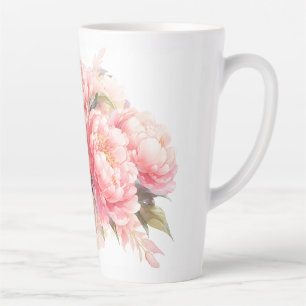 Taza De Café Latte Pink Peonies Latte Mug