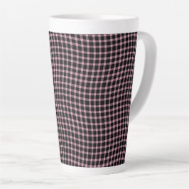 Taza De Café Latte Pink Purple Plaid Checker Seamless Pattern