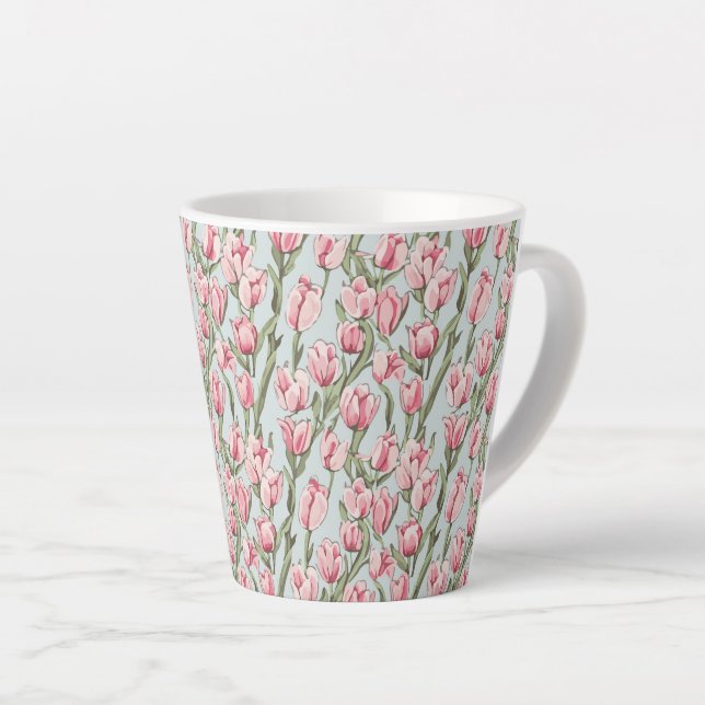 Taza De Café Latte Pink Row Serenity (Ángulo derecho)