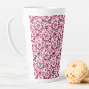 Taza De Café Latte Pink Tie Dye Floral