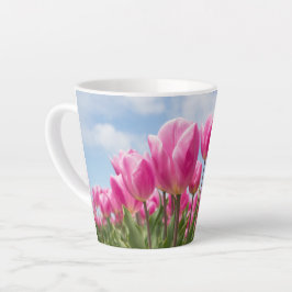 Taza De Café Latte Pink Tulips Floral Mug – Nature Lover Gift