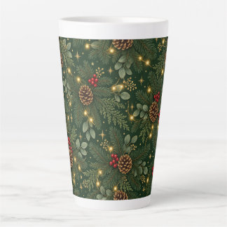 Taza De Café Latte Pino de Navidad