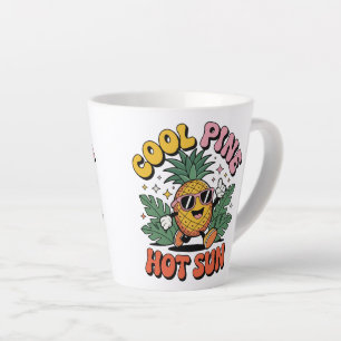 Taza De Café Latte Pino Genial Sol Caliente Vibraciones de Piña Retro