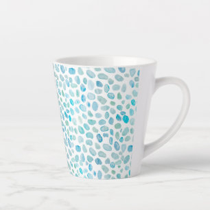 Taza De Café Latte Pintado de guijarros de vidrio marino