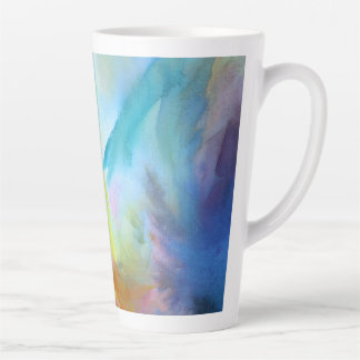 Taza De Café Latte Pintura artística abstracta de acuarela