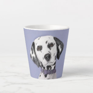 Taza De Café Latte Pintura dálmata - Arte de perro original