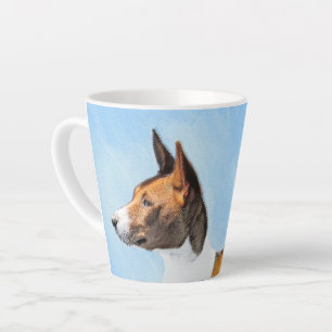 Taza De Café Latte Pintura de Basenji - Arte original muy bonito