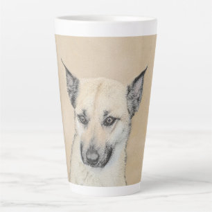 Taza De Café Latte Pintura de Chinook (Orejas puntiagudas) - Arte Per