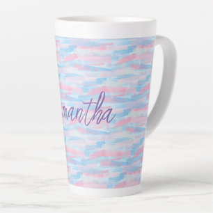Taza De Café Latte Pintura de color marrón artístico color pastel