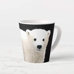 Taza De Café Latte Pintura de Cubo de Oso Polar - Arte de Vida Silves