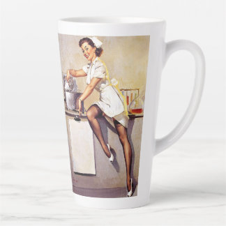 Taza De Café Latte Pintura de época de Gil Elvgren