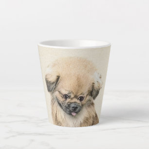 Taza De Café Latte Pintura de Pekín - Arte de perro original muy lind