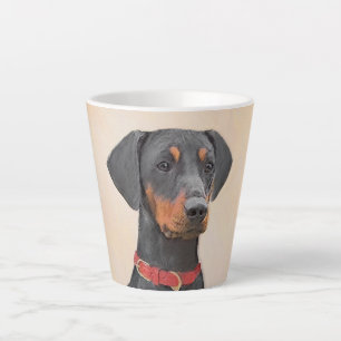 Taza De Café Latte Pintura de Pinscher original de arte animal