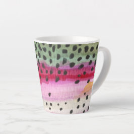 Taza De Café Latte Pintura de trucha arco iris