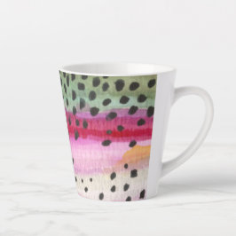 Taza De Café Latte Pintura de trucha arco iris