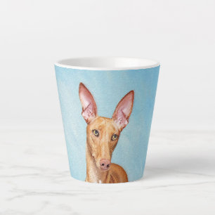 Taza De Café Latte Pintura del Podenco Faraónico - Arte Original de P