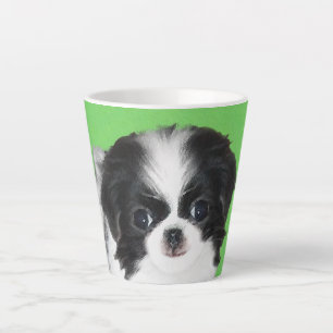 Taza De Café Latte Pintura japonesa de cachorro con chin - Arte origi