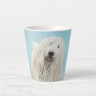 Taza De Café Latte Pintura Komondor - Arte Perro Original Cuto