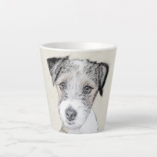 Taza De Café Latte Pintura Rusell Terrier - Arte Perro Original