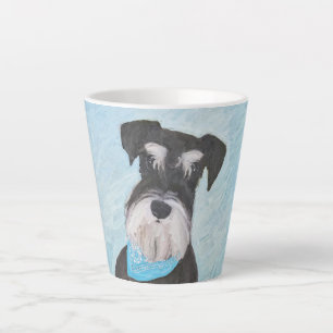 Taza De Café Latte Pintura Schnauzer (en miniatura) - Perro original