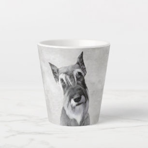 Taza De Café Latte Pintura Schnauzer (gigante) - Arte de perros