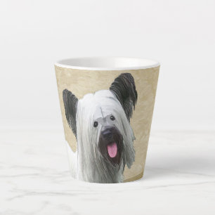 Taza De Café Latte Pintura Skye Terrier - Arte Perro Original.