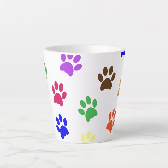 Taza De Café Latte Pinturas coloreadas de garras de perro (Anverso)