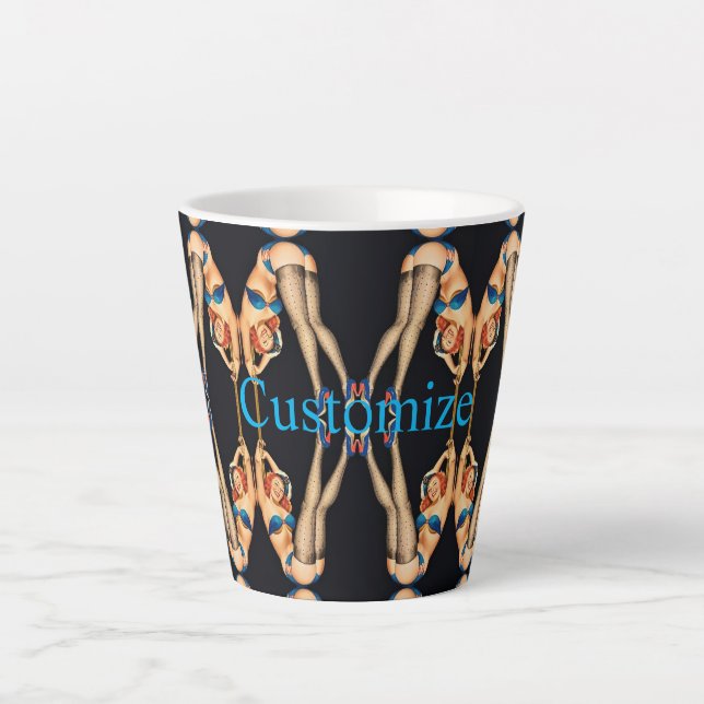 Taza De Café Latte Pinups de cosecha acrobática Thunder_Cove (Anverso)