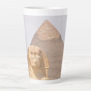 Taza De Café Latte Pirámides de Giza Esfinge Faraón antiguo Egipto Vi
