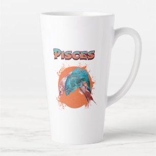 Taza De Café Latte Piscis Pez Zodíaco Horóscopo Signo de Astrología d