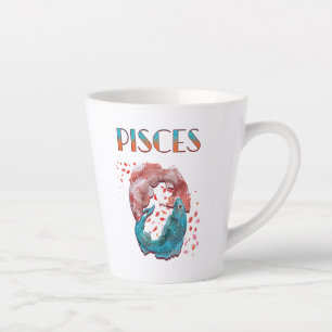 Taza De Café Latte Piscis Pez Zodíaco Horóscopo Signo de Astrología d